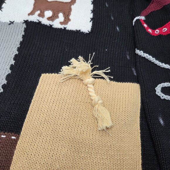 Vintage 90s Storybook Knits Womens Blue Playful Dogs Cardigan Sweater Size 1X - Picture 15 of 15